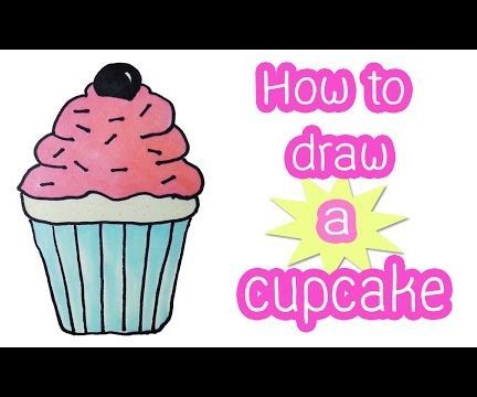 How to Draw a Cute Cupcake Cartoon!