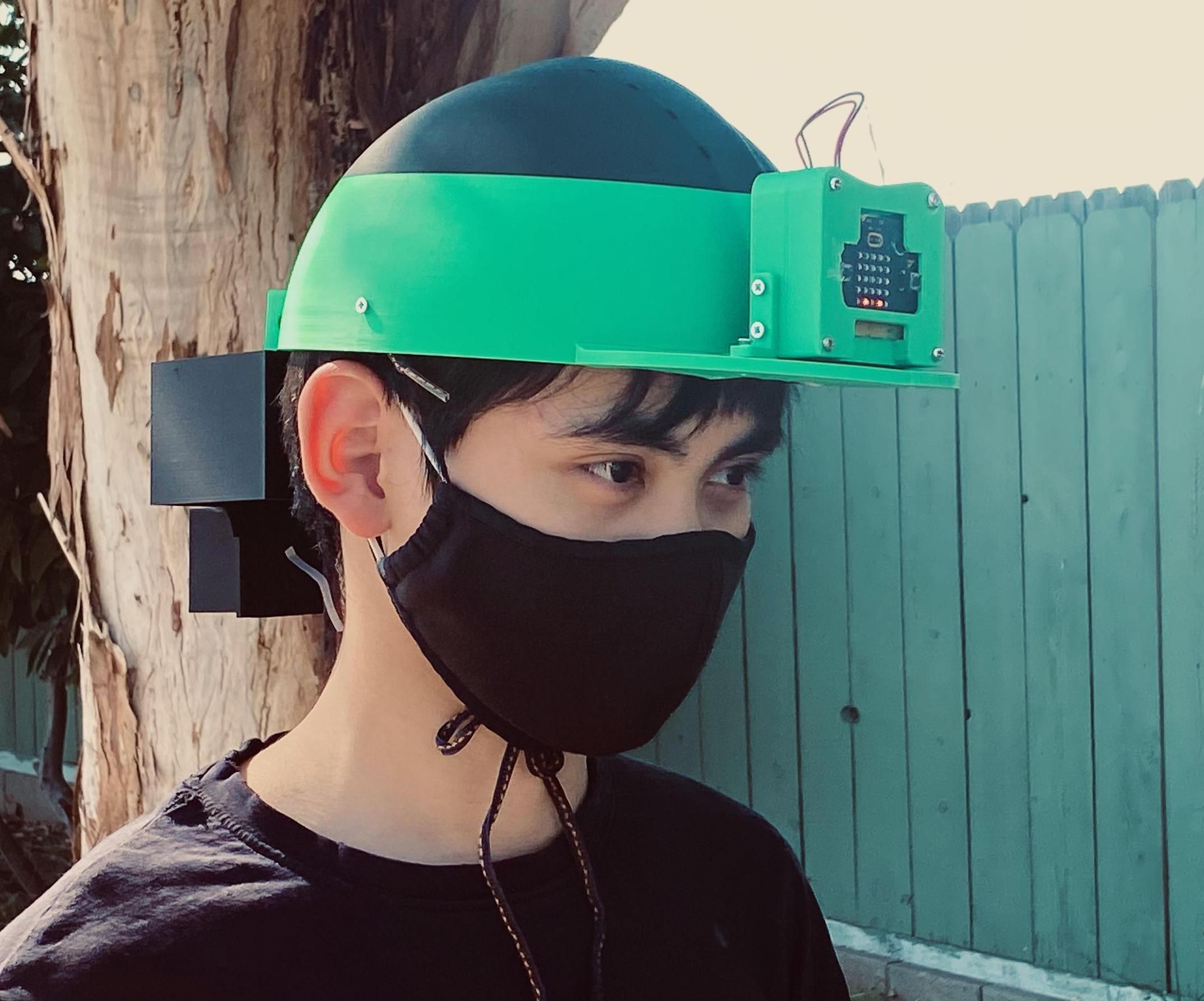 3D-Printed Smart Fun Hard Hat Fan Interactive Microbit AI Controlled With Arduino Nano and Temperature Sensor DHT11