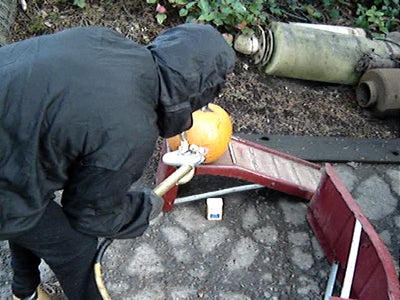 Tesla CD Turbine With Scary Steampunk Laser PumpkinCutter Attachment