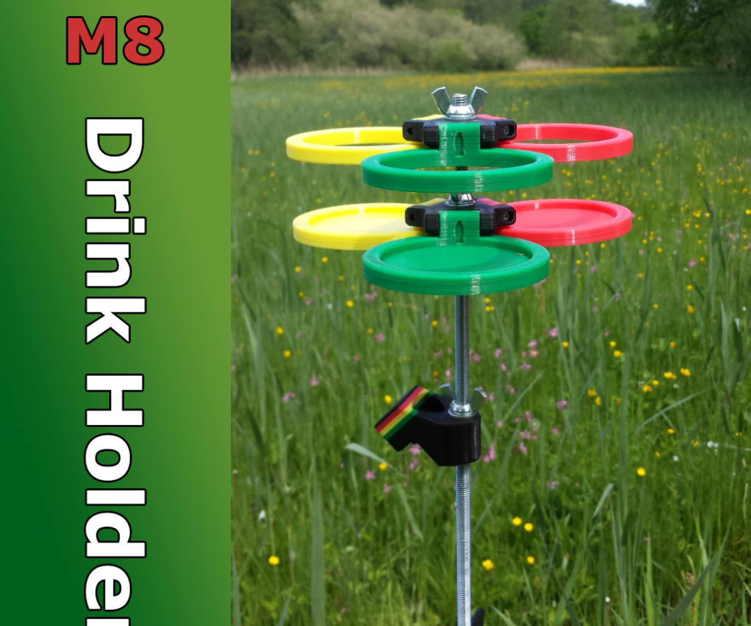 3D Printed M8 Drink Holder With Magnetic Bottle Opener and Tripod