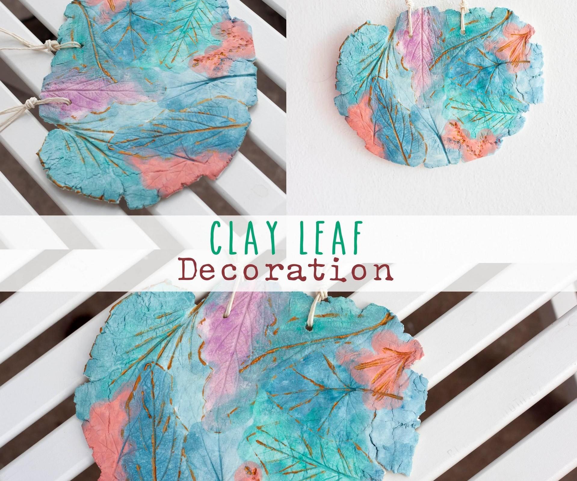 Clay Leaf Decoration Made With Homemade Air Dry Clay