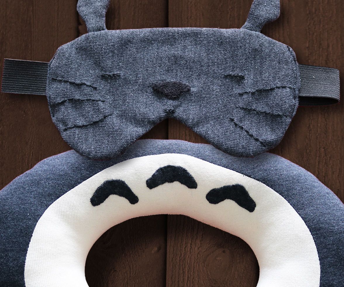 (Totoro) Travel Pillow & Sleeping Mask