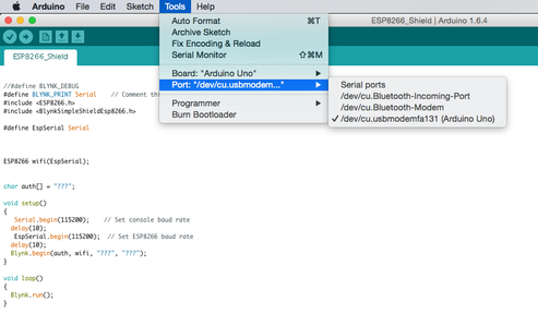 Connect to Blynk Using ESP8266 As Arduino Uno Wifi Shield (Mac Only ...