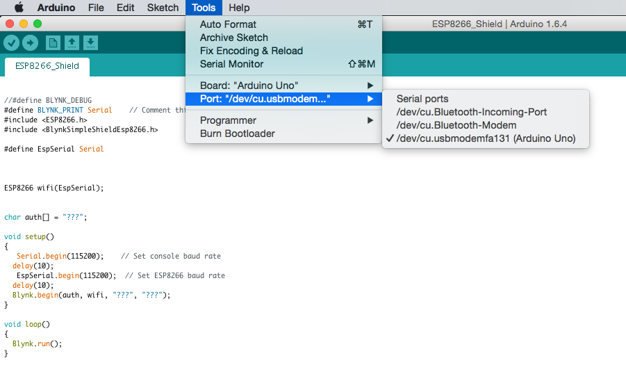 Connect To Blynk Using Esp8266 As Arduino Uno Wifi Shield ESP8266