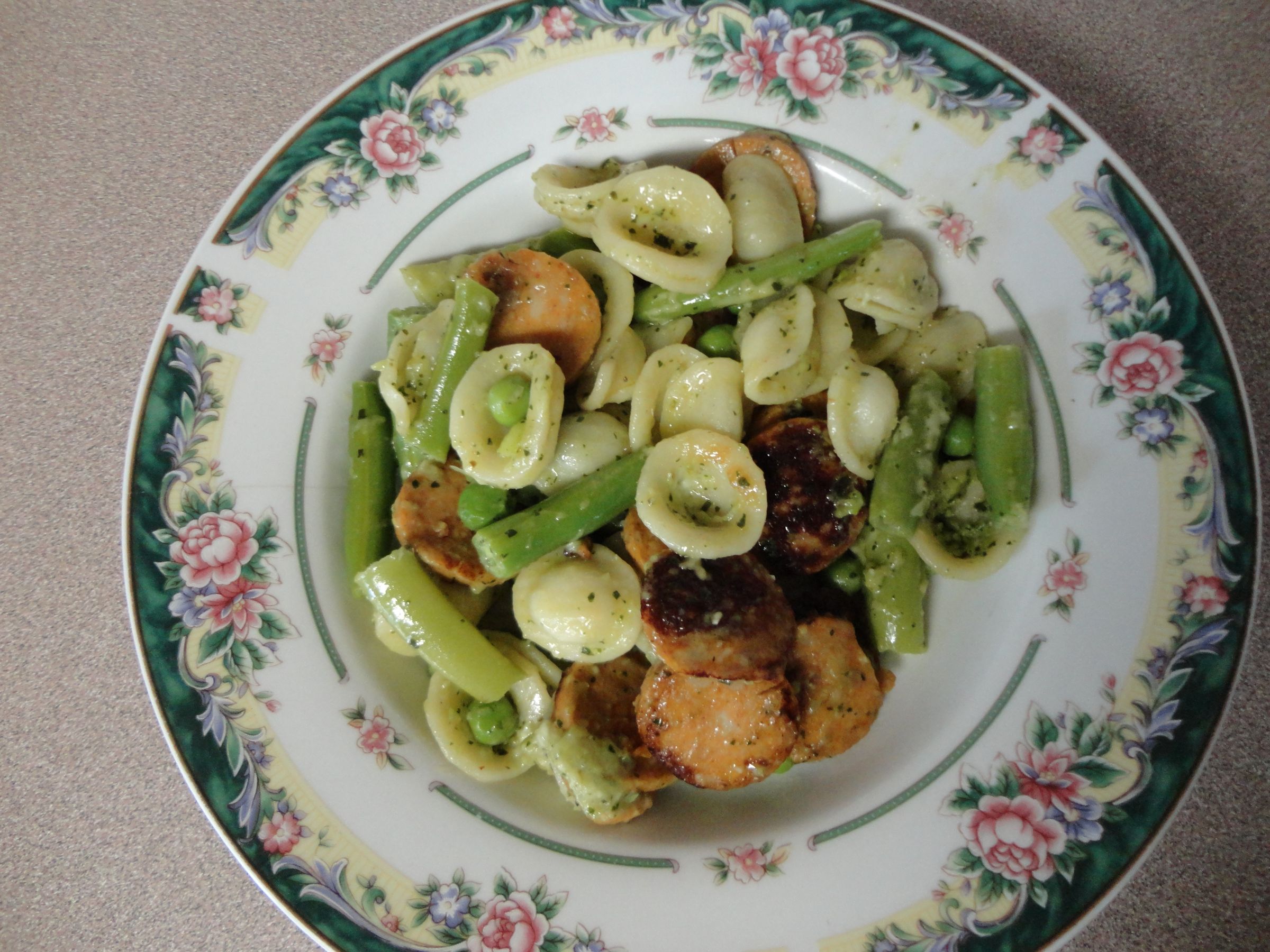 Pesto Orecchiette With Chicken Sausage