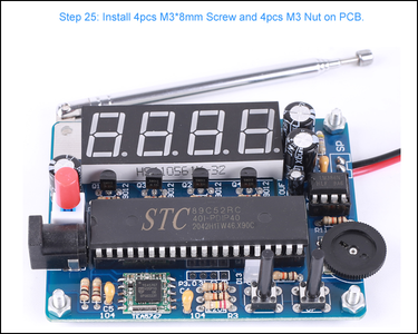 Install 4pcs M3*8mm Screw and 4pcs M3 Nut on PCB