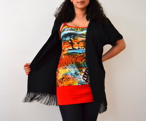 ♥ UPCYCLING DIY T-Shirt to Fringe Kimono