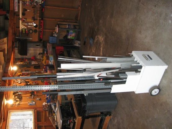 Rack for Storing and Organizing Long Pieces of Material