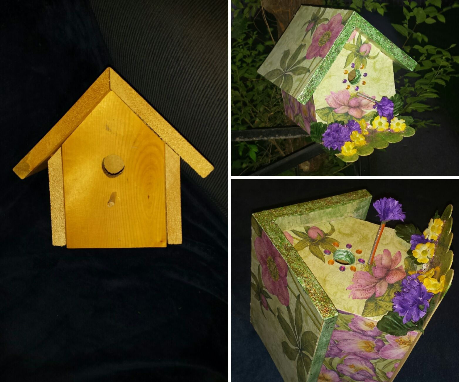 Scrapbook Paper Decorated Birdhouse
