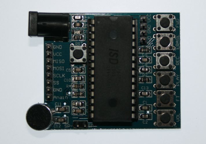 PICAXE - Controlling the ISD1760 Voice Recorder Module With SPI