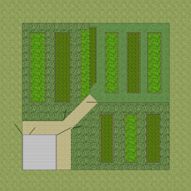 Fully-enclosed crop-rotation veggie garden