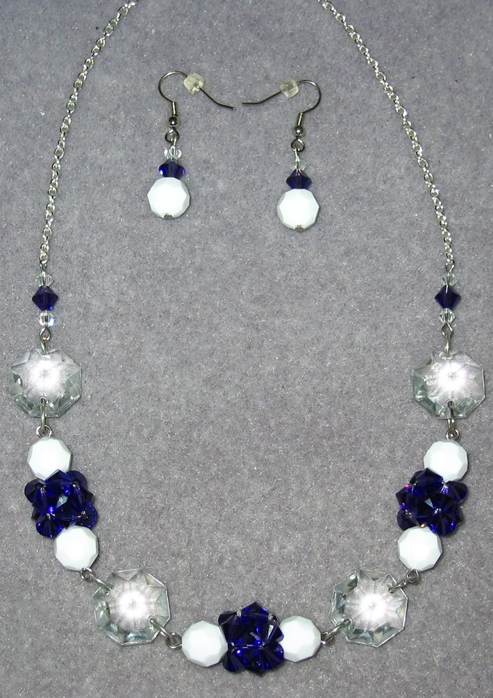 Purple Beaded Crystal Cluster Necklace for Prom 2K11