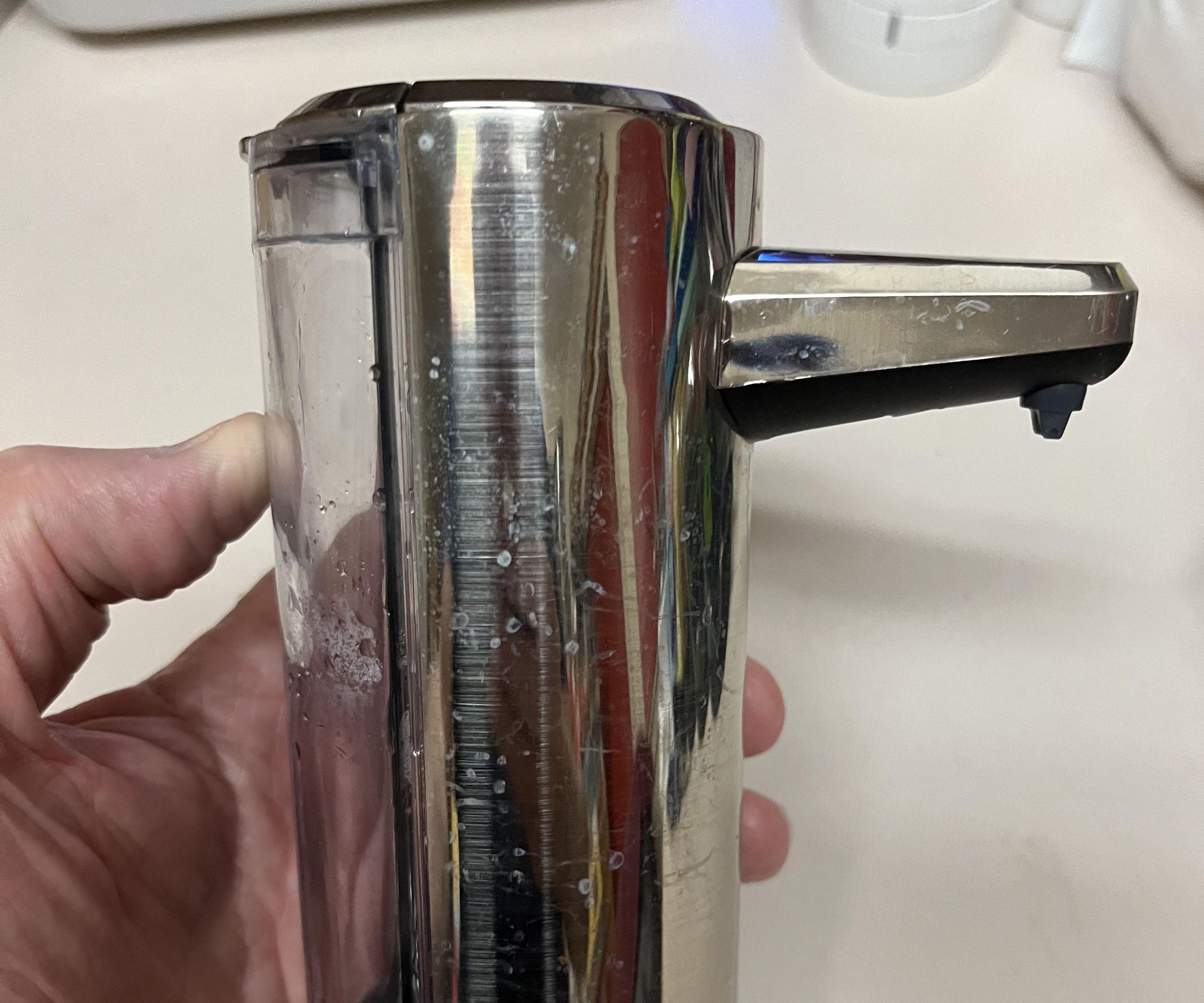 Clearing a SimpleHuman 8 Oz. Stainless Steel Rechargable Soap Dispenser Full Disassembly