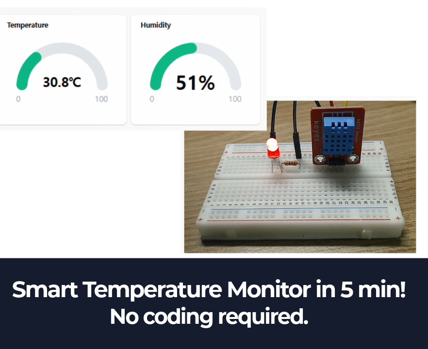 Build a Smart Temperature Monitor in 5 Minutes (No Coding Required!)