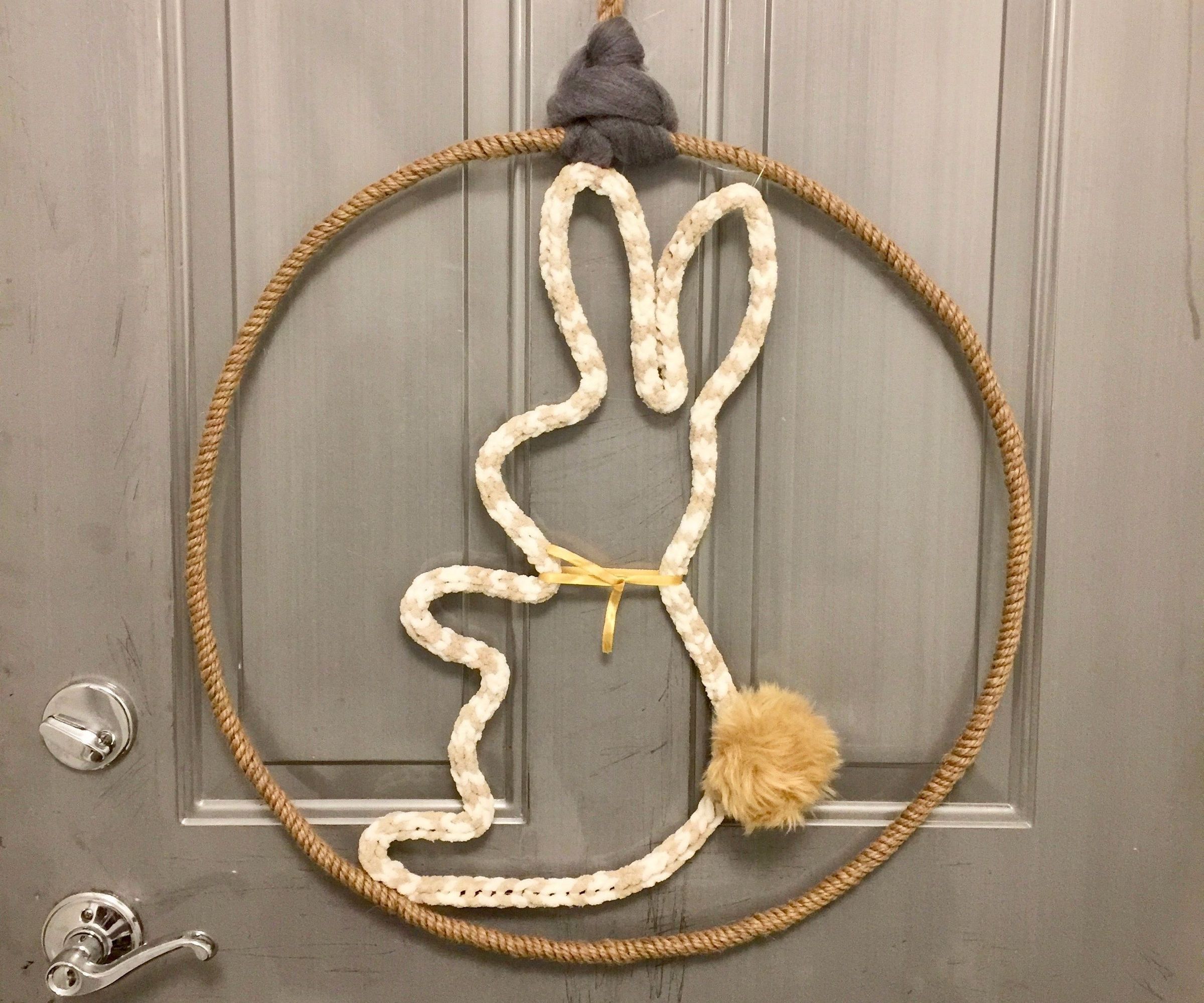 I-Cord Easter Bunny Wreath