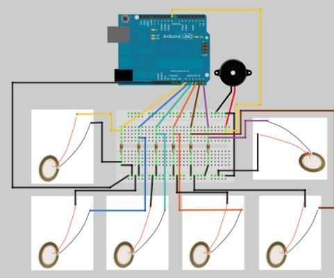 Arduino Piano With Piezoelectric Sensors
