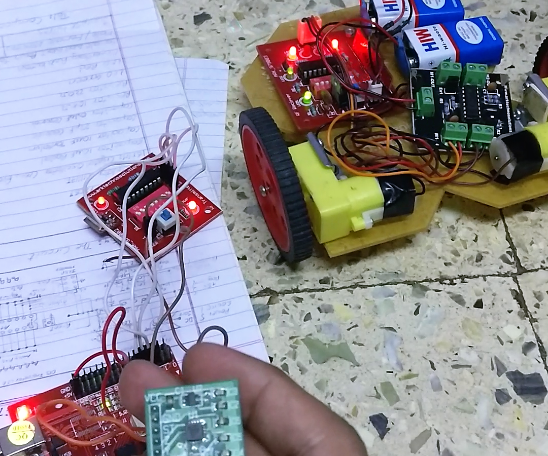 Gesture Controlled Rover Using an Accelerometer and an RF Transmitter-Receiver Pair