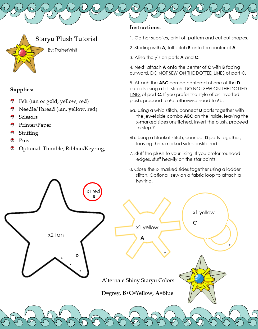 Staryu plush deals