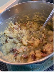 Once Thickened, Add Coconut and Pecans
