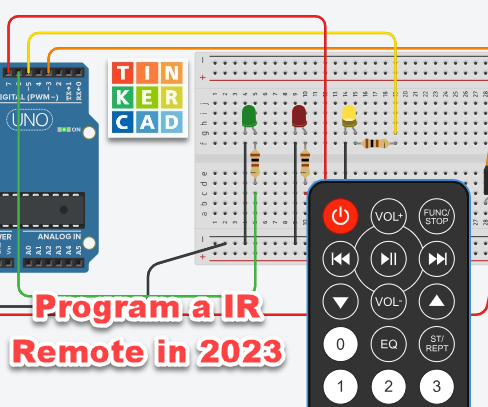 Control LED's With a Remote in Tinkercad