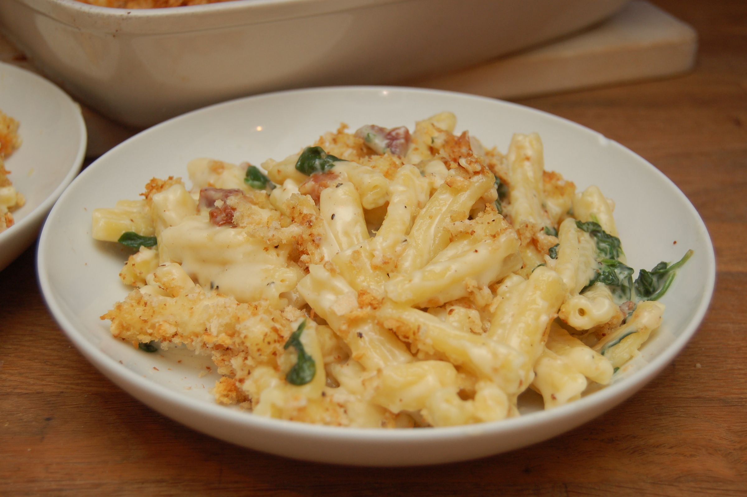 Awesome Macaroni Cheese With Pancetta & Spinach 4 Steps (with