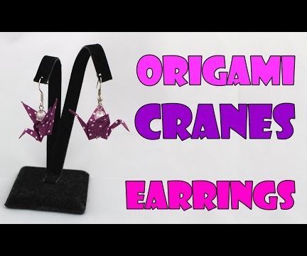 Paper Earrings Cranes/Swans (Origami Jewelry) 