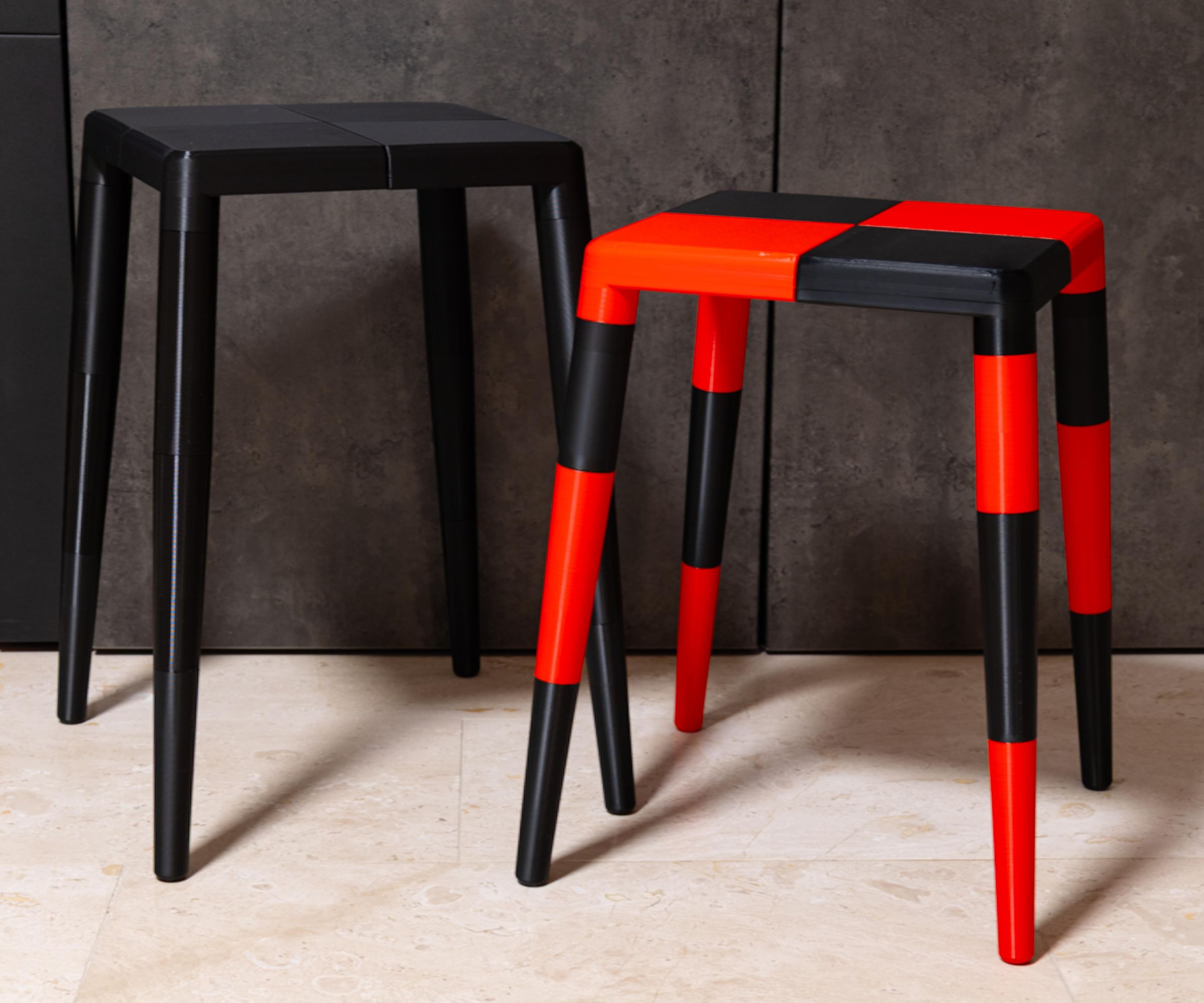Fully 3D Printed Functional Stool Without Any Screws and Glue