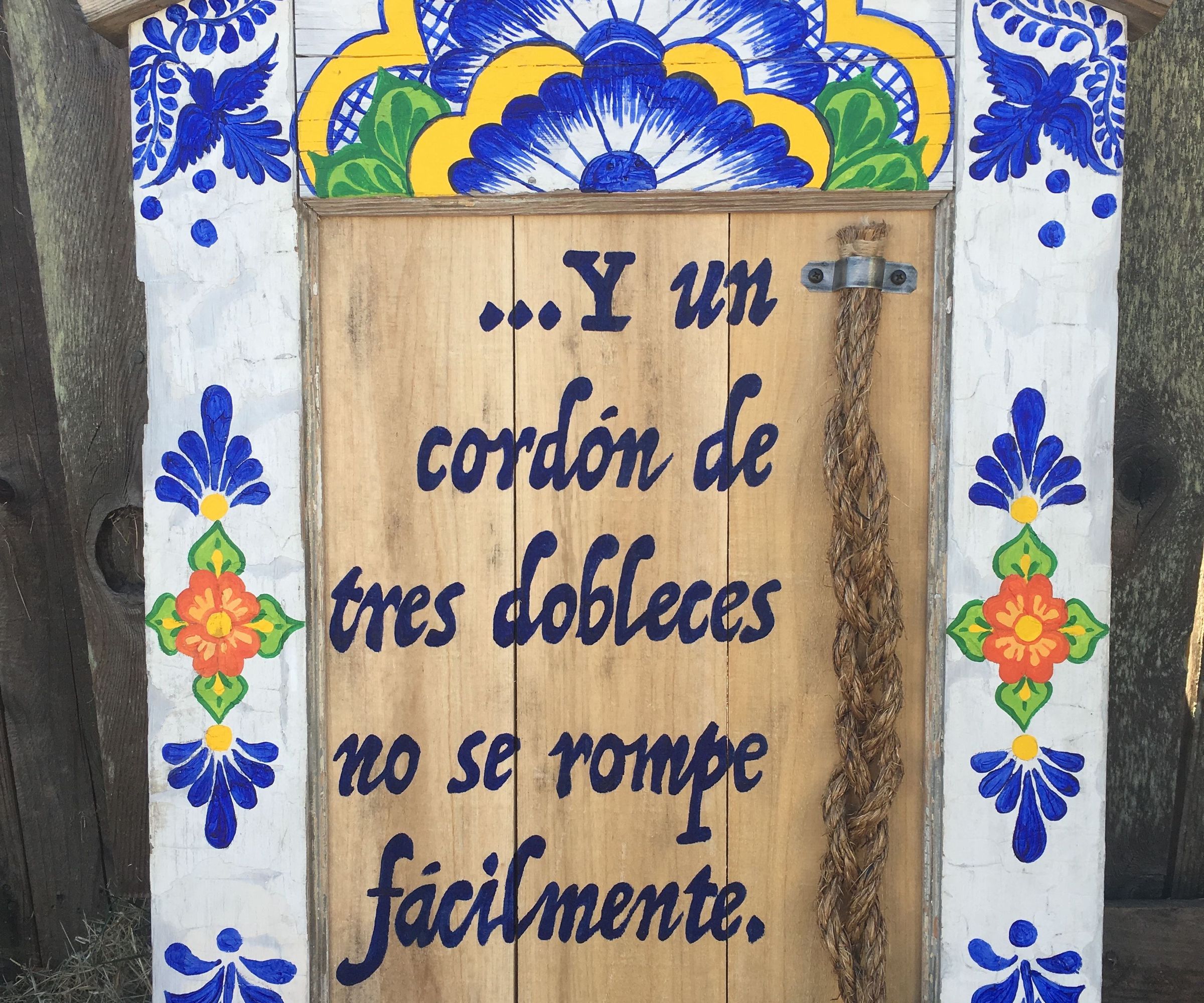 Wedding Braid Talavera Frame From an Antique Door