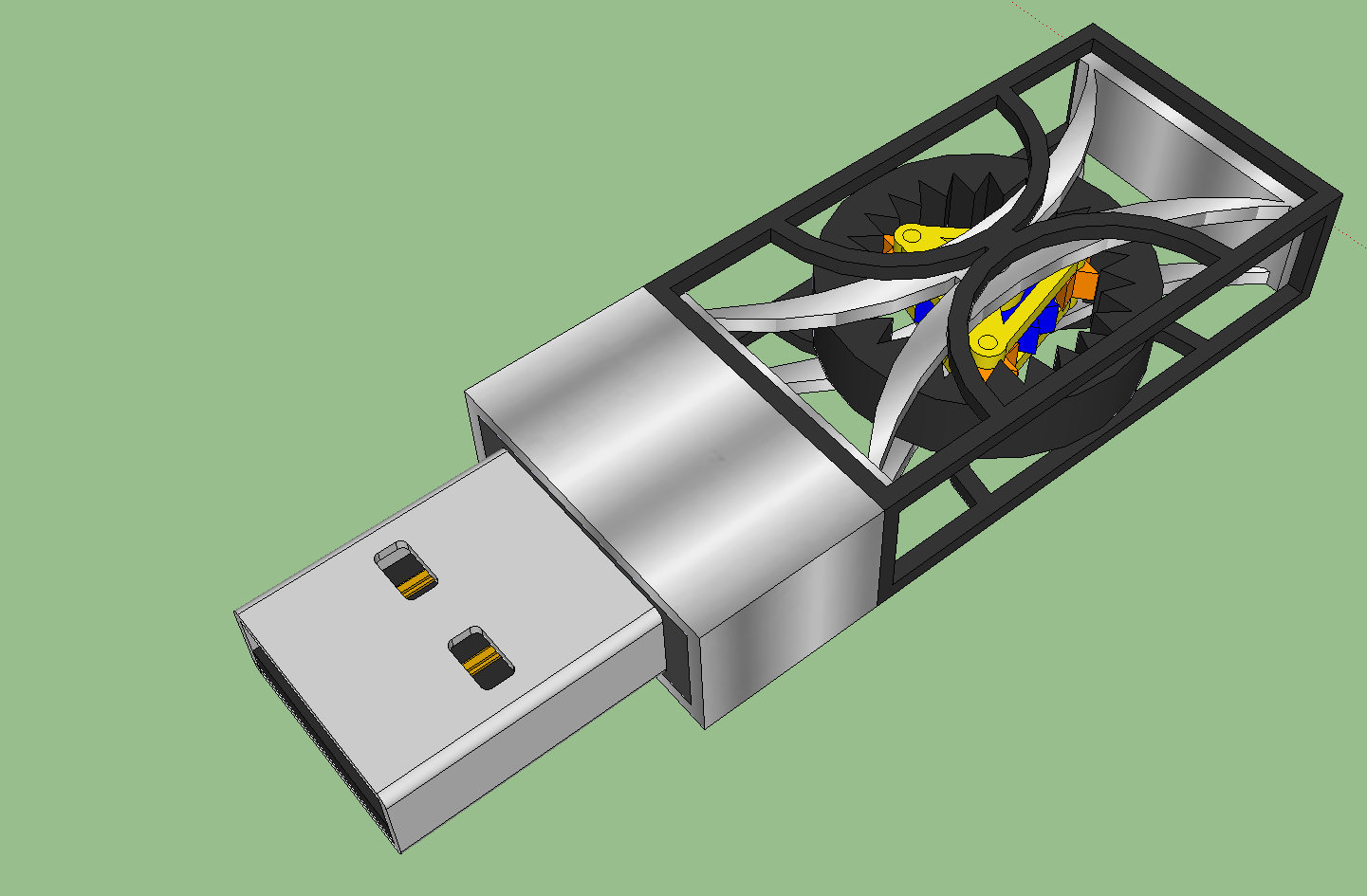 3D Printed Mechanical Flash Drive