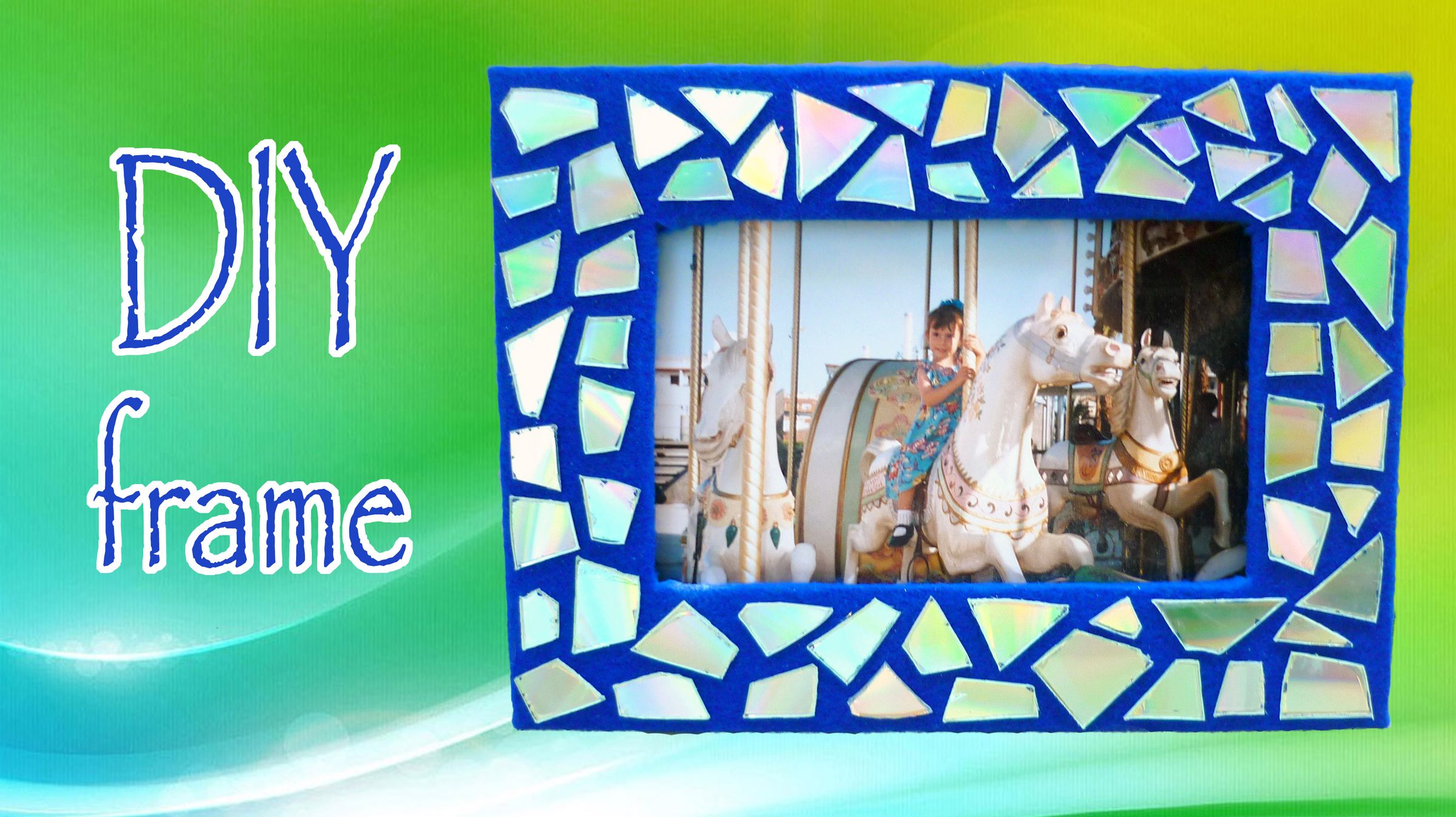 How to Make a Mosaic Frame With Old CDs!! Recycling DIY!