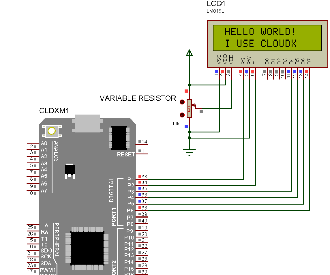 Hello World! on LCD Using CloudX M633