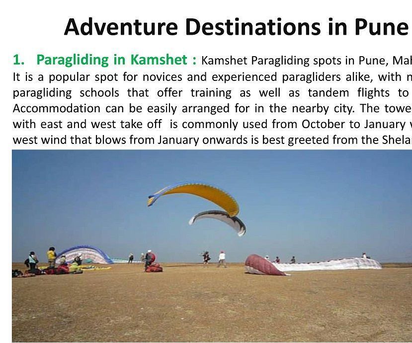 Adventure Destinations in Pune