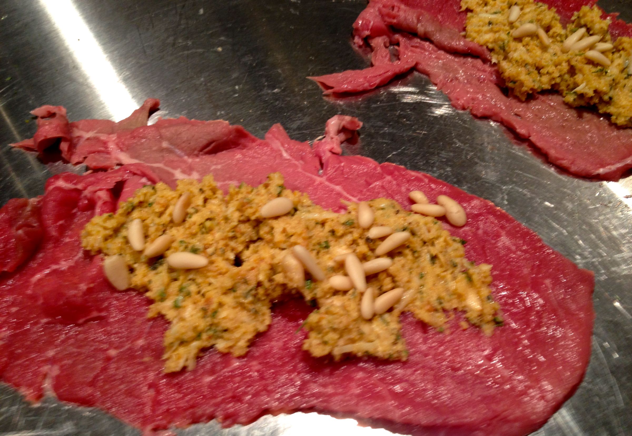 Braciole....stuffed Flank Steak in a Creme/tomato Sauce 4 Steps (with