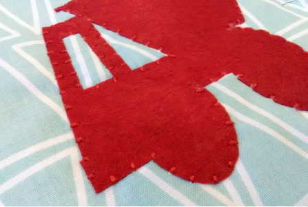 Stitch Felt Pieces to Fabric and Batting