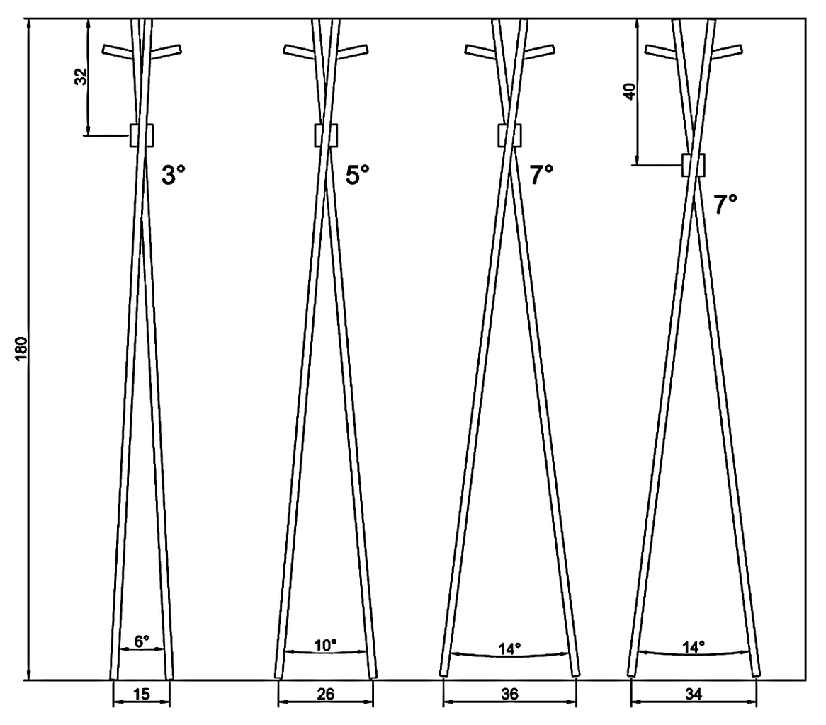 Diagonal coat rack sale