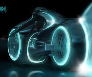 Assembled Lightcyle in Tron: Legacy