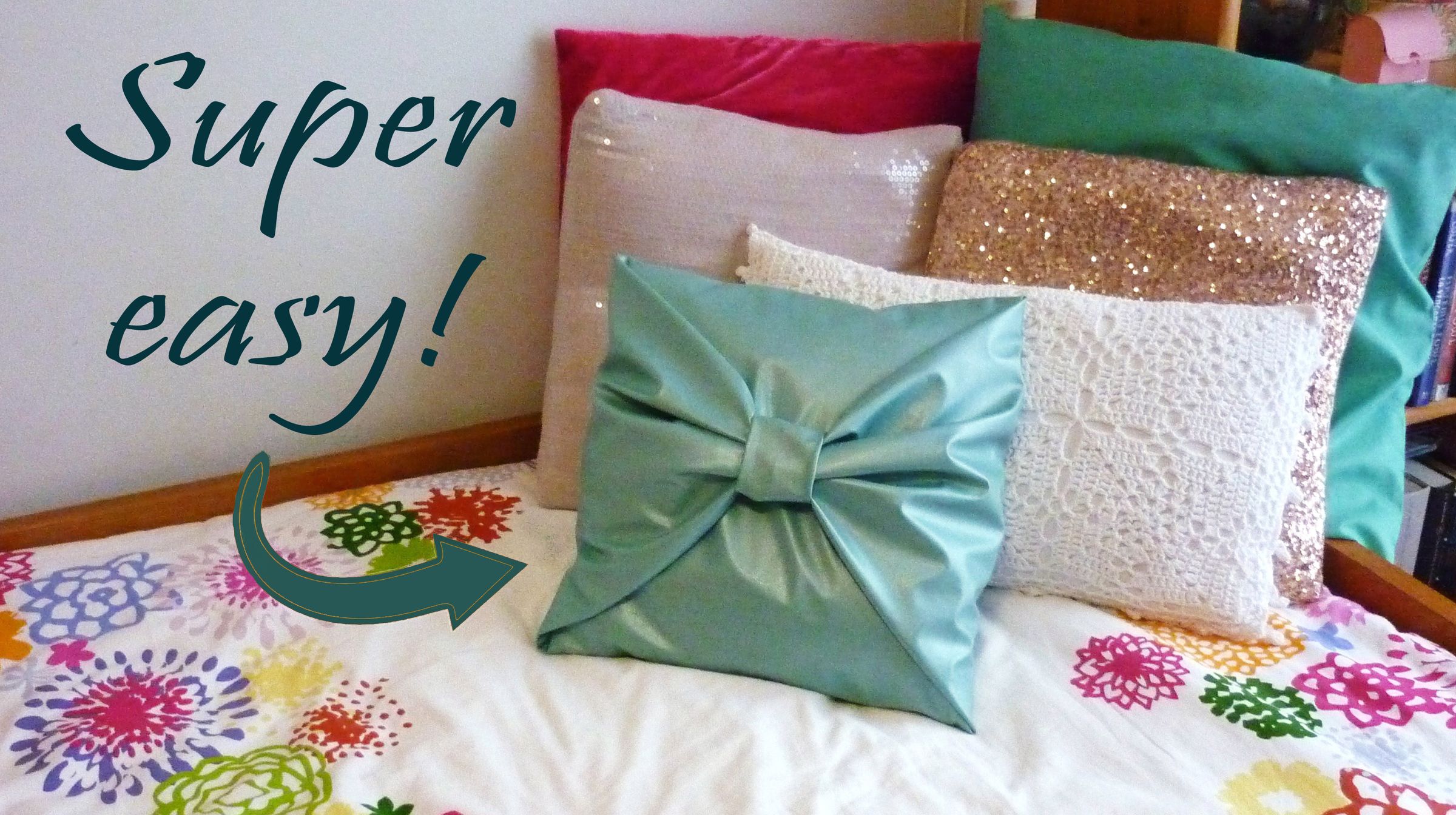 DIY No Sew Bow Pillow Cover!