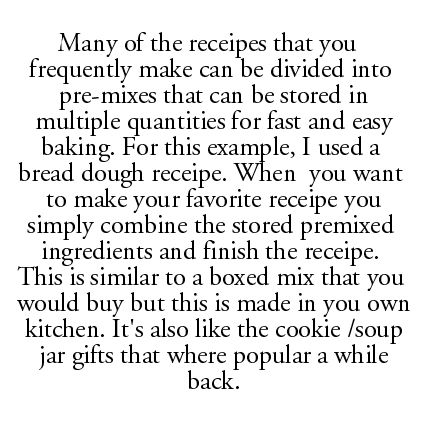 Premix your favorite recipe and save time