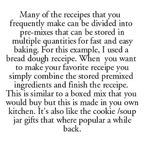 Premix Your Favorite Recipe and Save Time