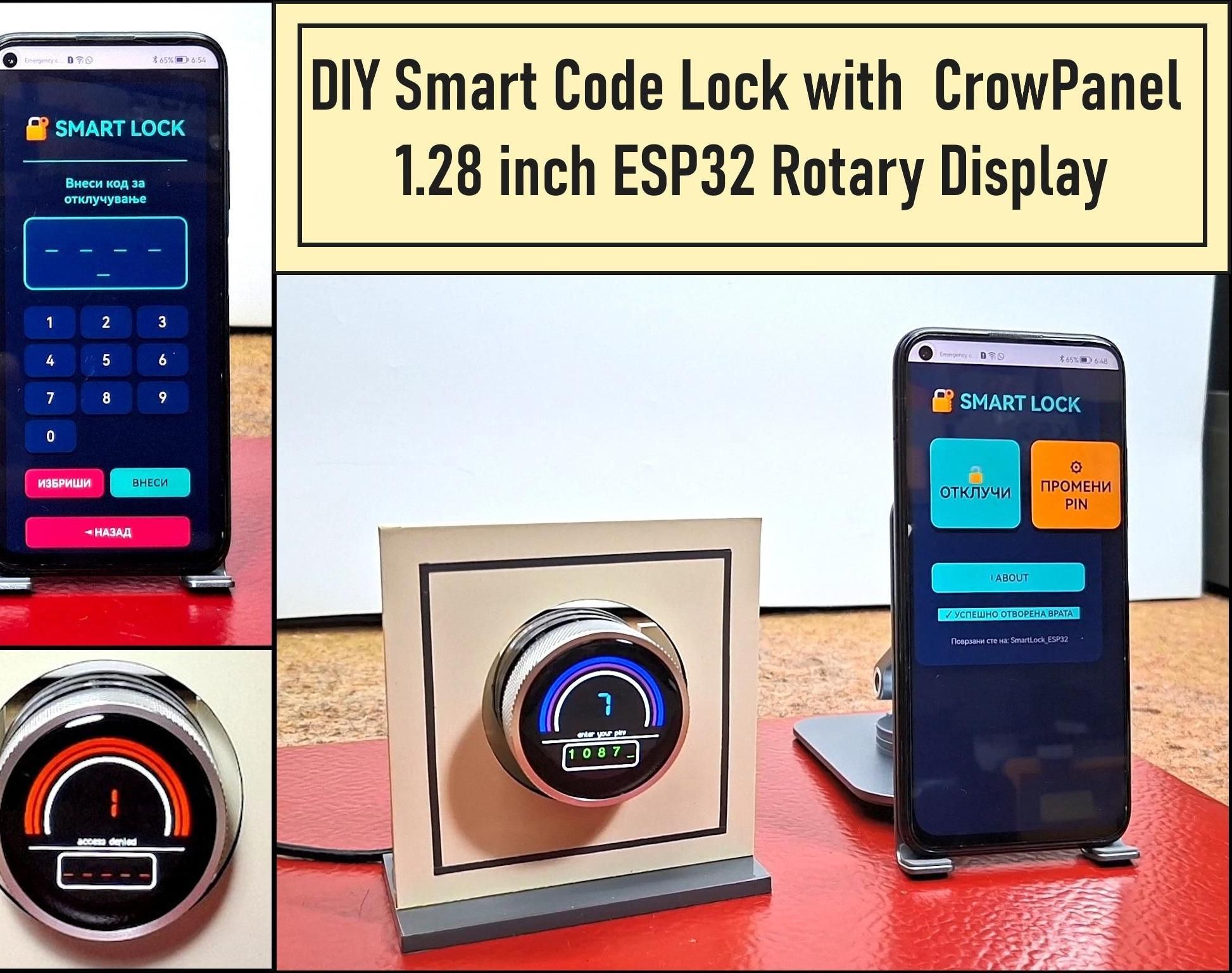 DIY Smart Code Lock With CrowPanel 1.28 ESP32 Rotary Display