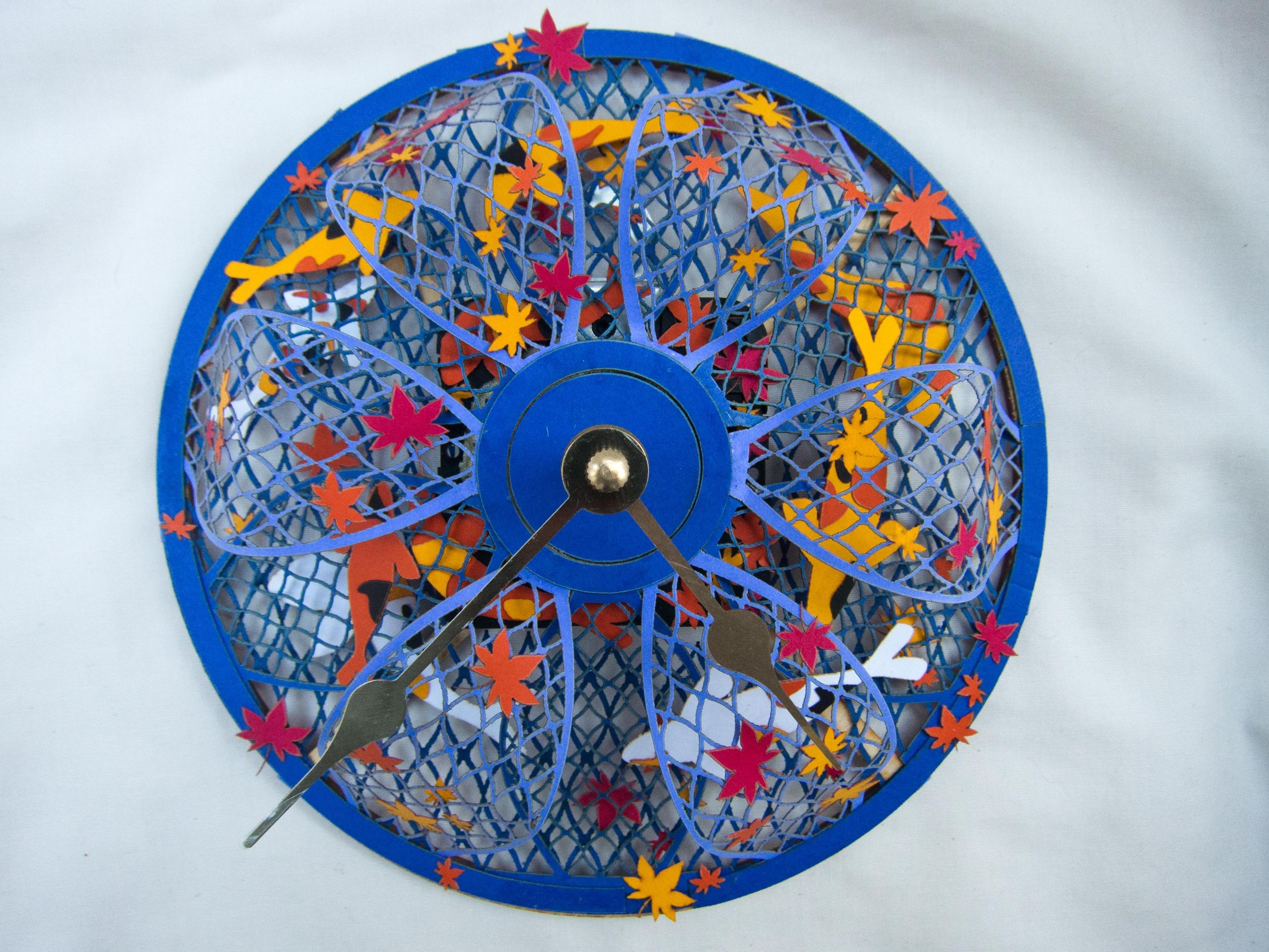 Koi Pond Papercraft Clock