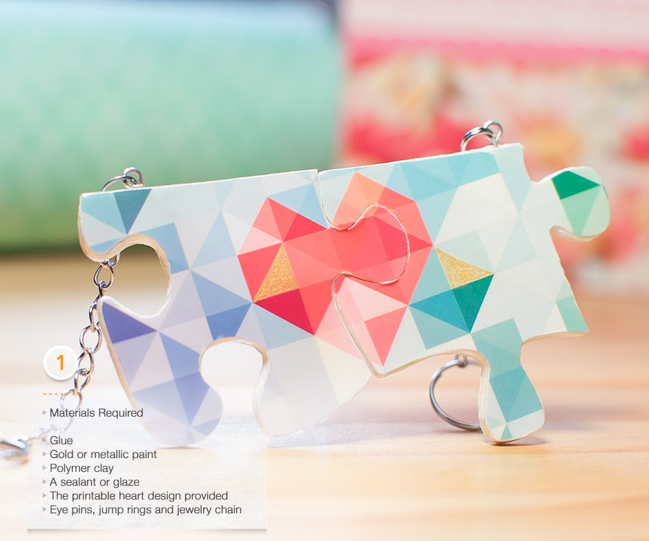 Piece of My Heart Puzzle Keychain