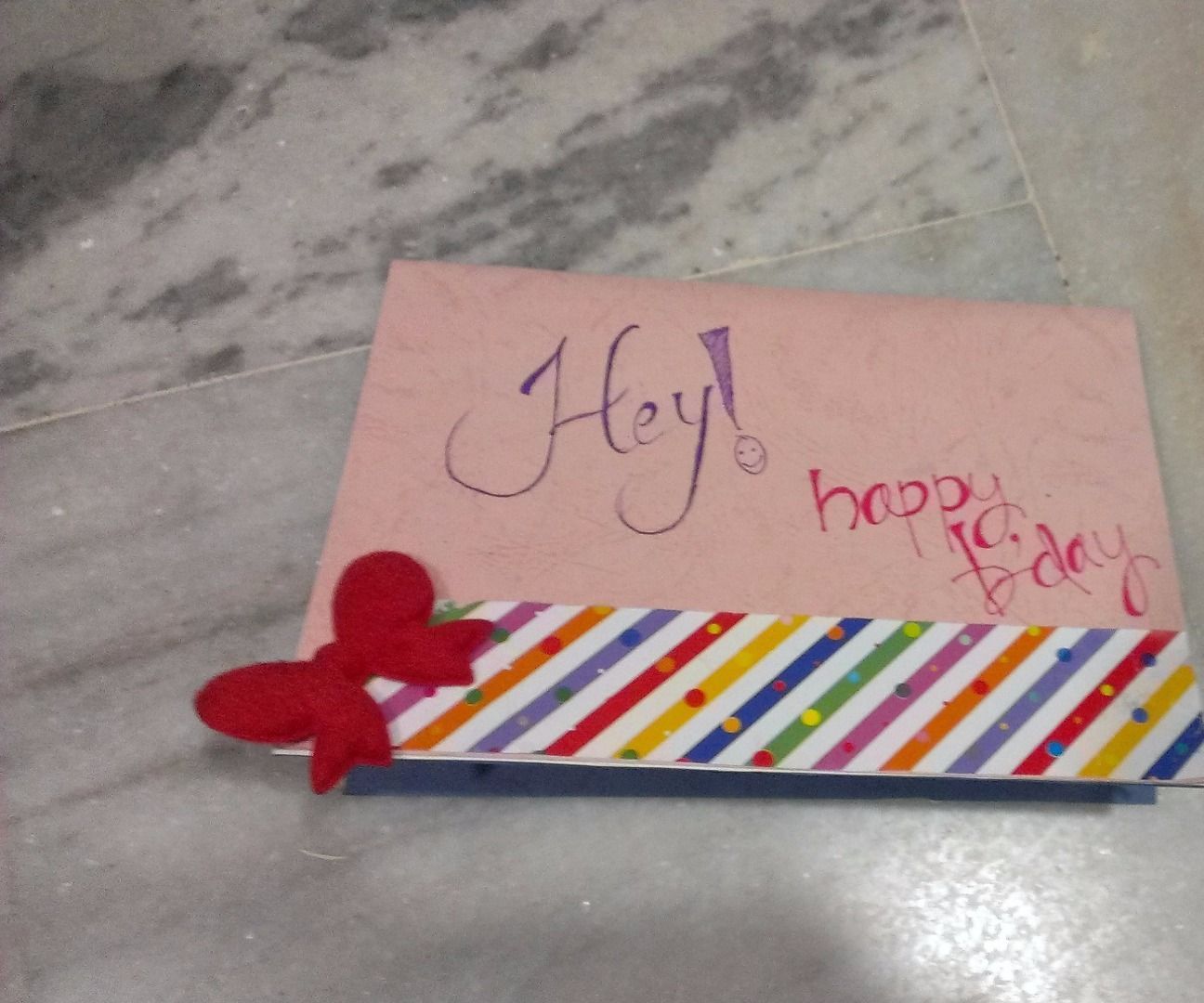 Home Made B'day Greeting Card(pop Up)