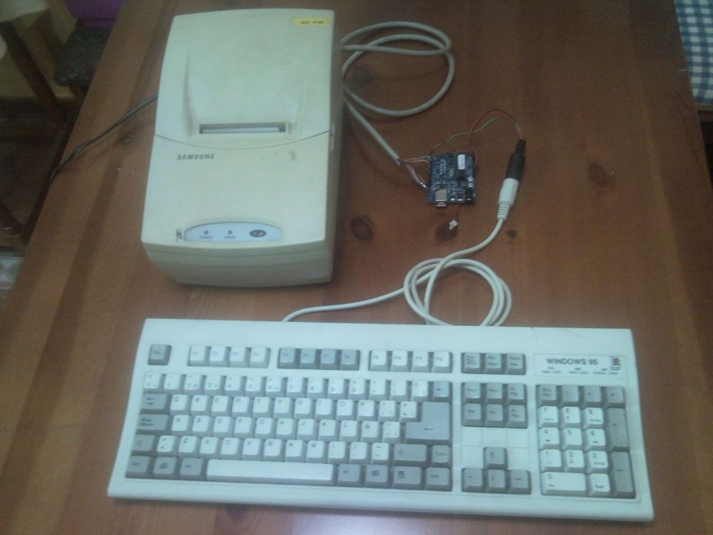 Making a typewriter with an old keyboard and a dot matrix printer