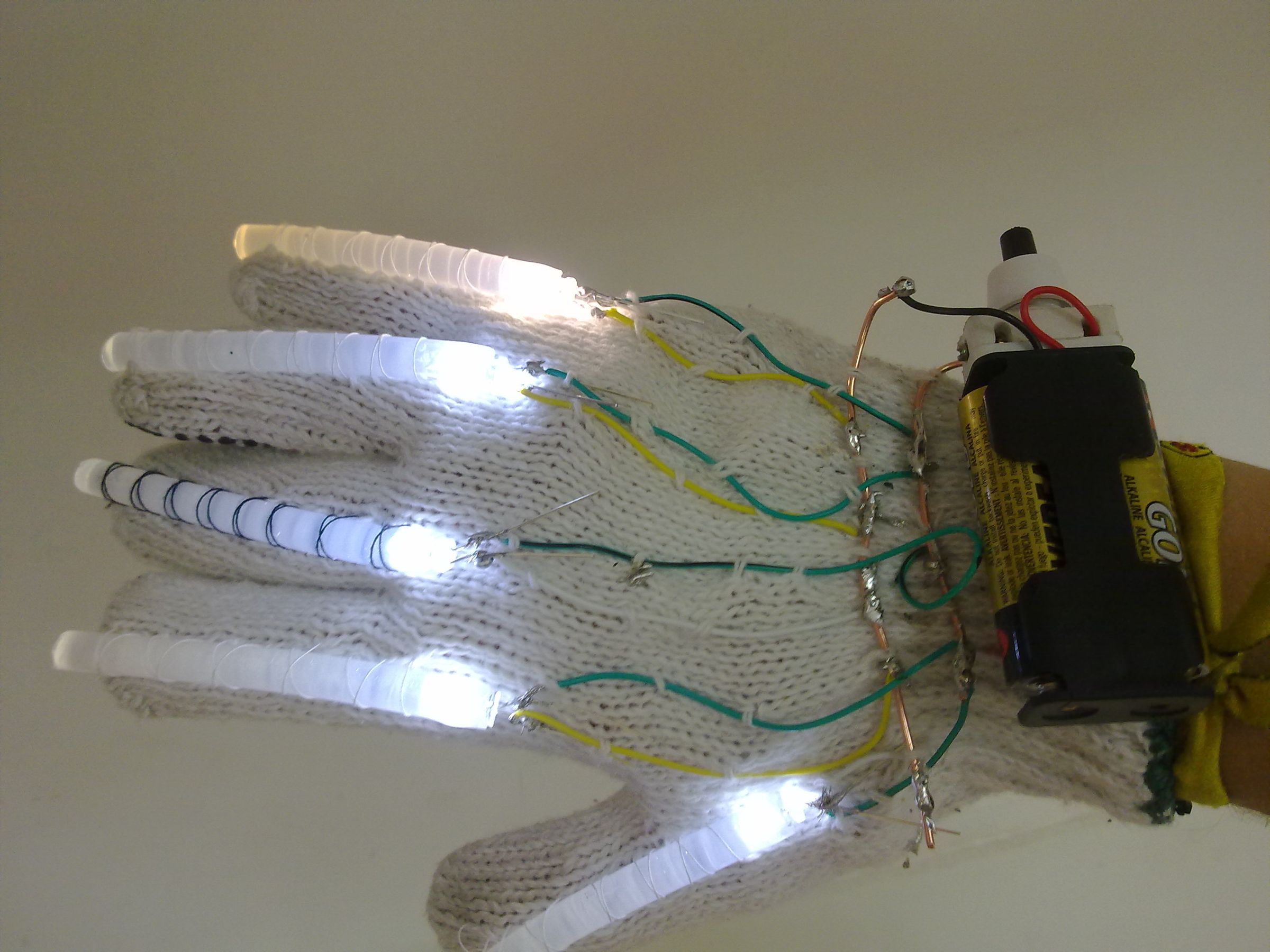 Guante De Luminaria LED Con Tubos De Silicona