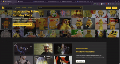 🎉 Dark Mode Gift for Instructables’ 20th Birthday 🎉