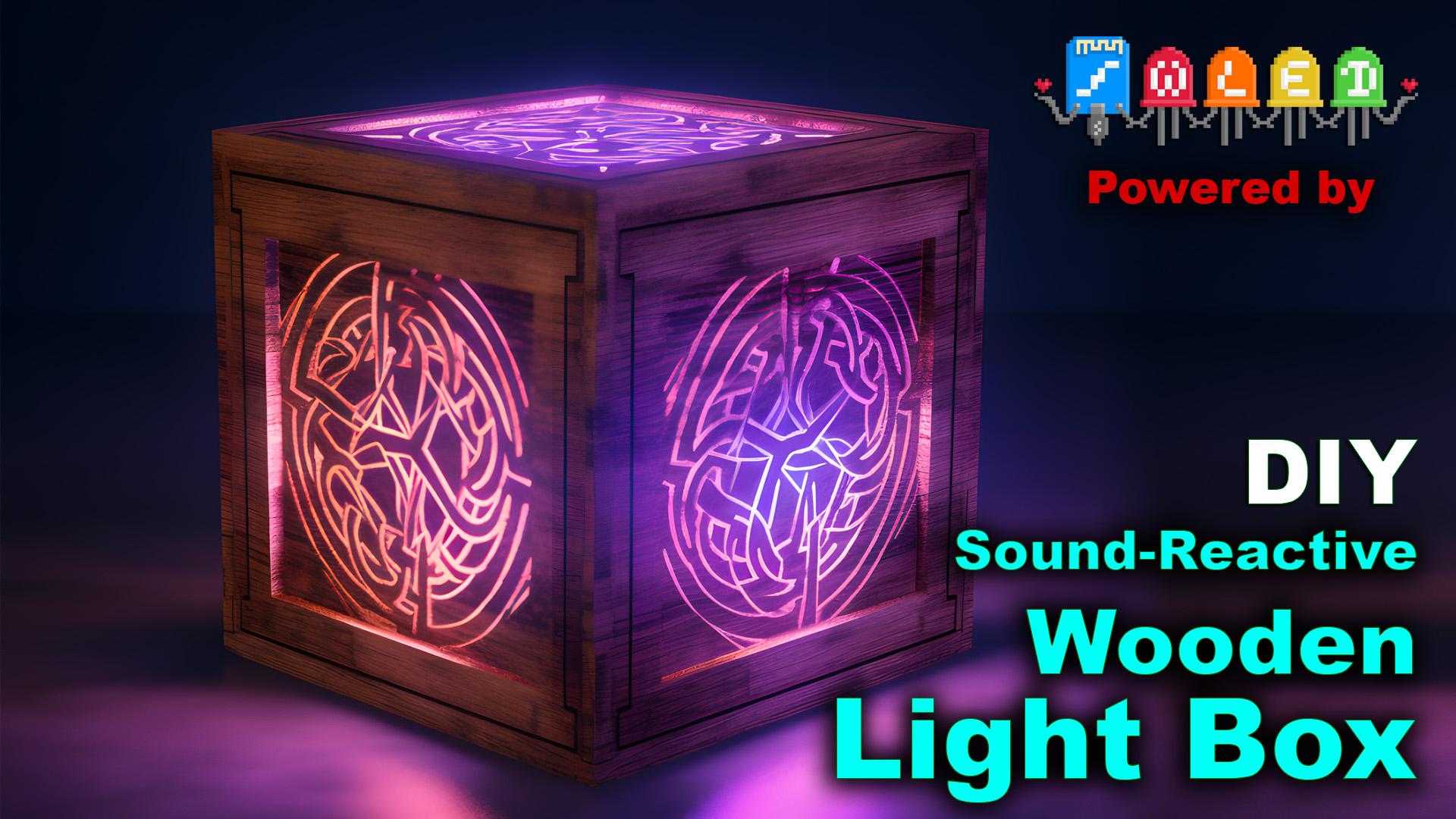 Gothic Wooden Desk Lamp Box, Color Changing LED, Music Reactive, Laser