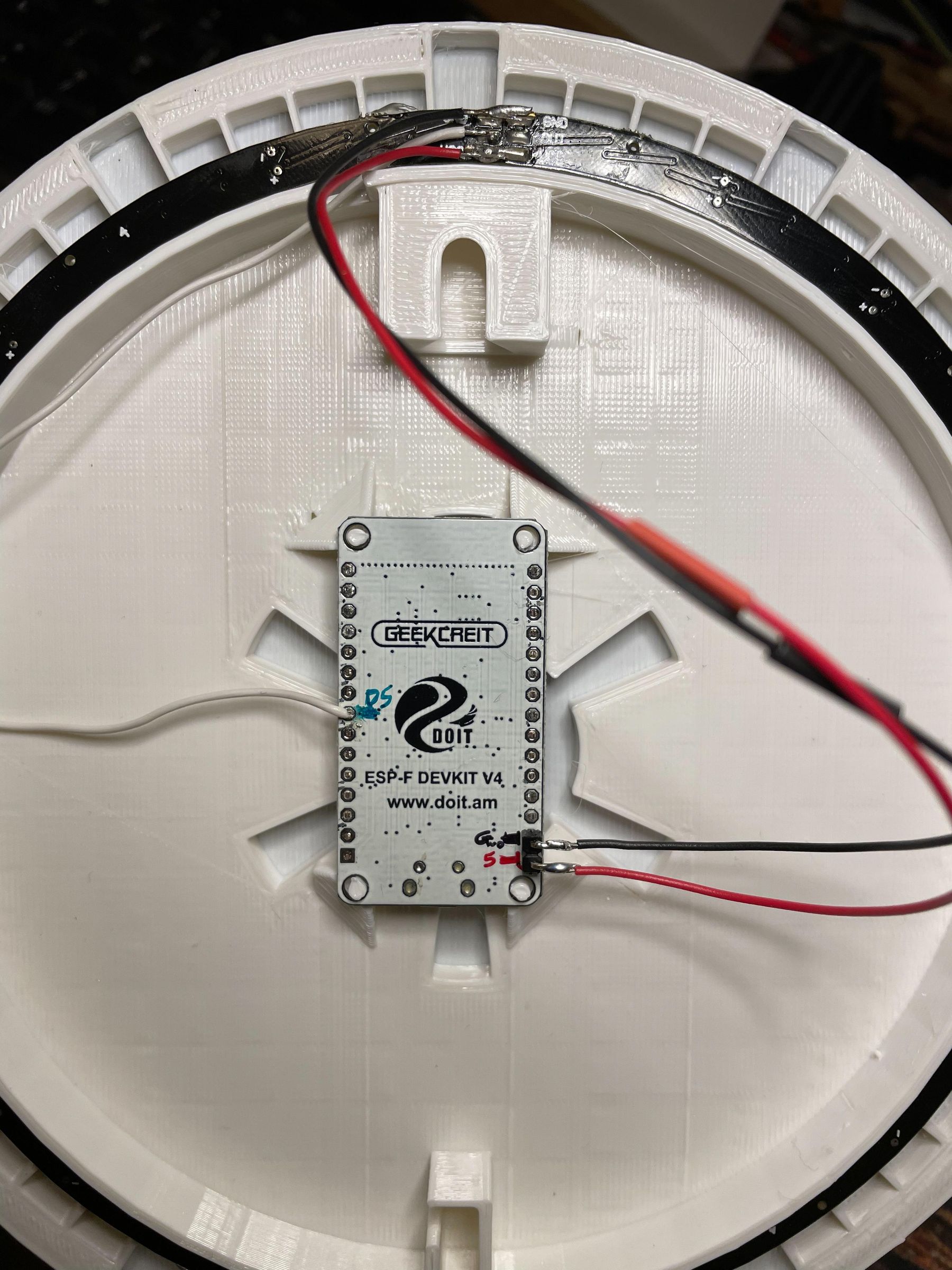 Simple 60 LED Ring Clock, Tinkercad Design, 3D Printed, WiFi NTP