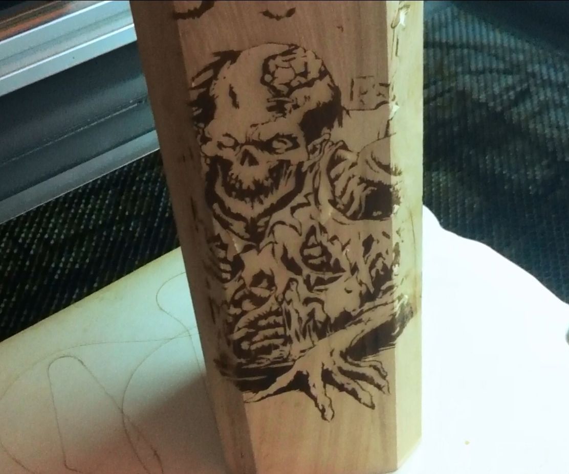 Zombie Style Engraved Wine Holder Box