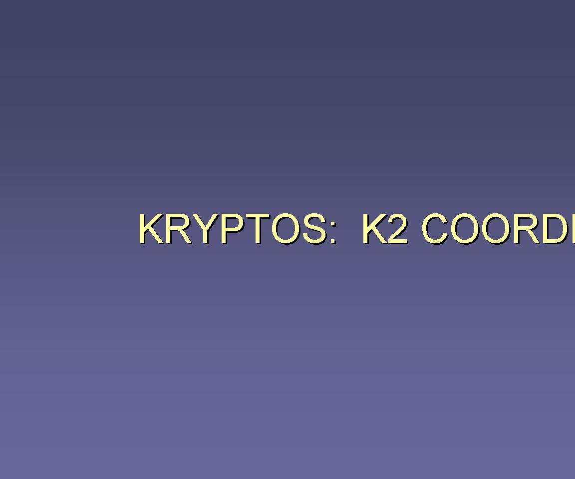 HOW TO SOLVE SANBORN'S KRYPTOS: PART 1 - K2 COORDINATES